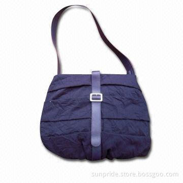 Handbag, Made of Cotton with PU Strap, Measures 25 x 20cm